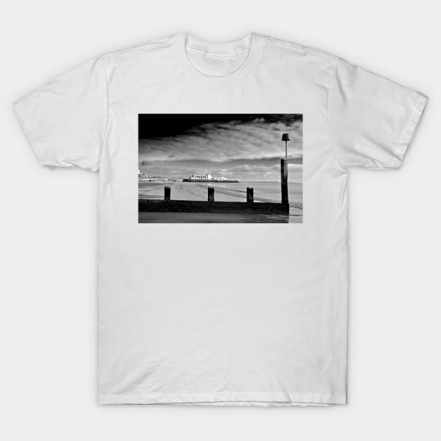 Bournemouth Pier And Beach Dorset England T-Shirt by AndyEvansPhotos